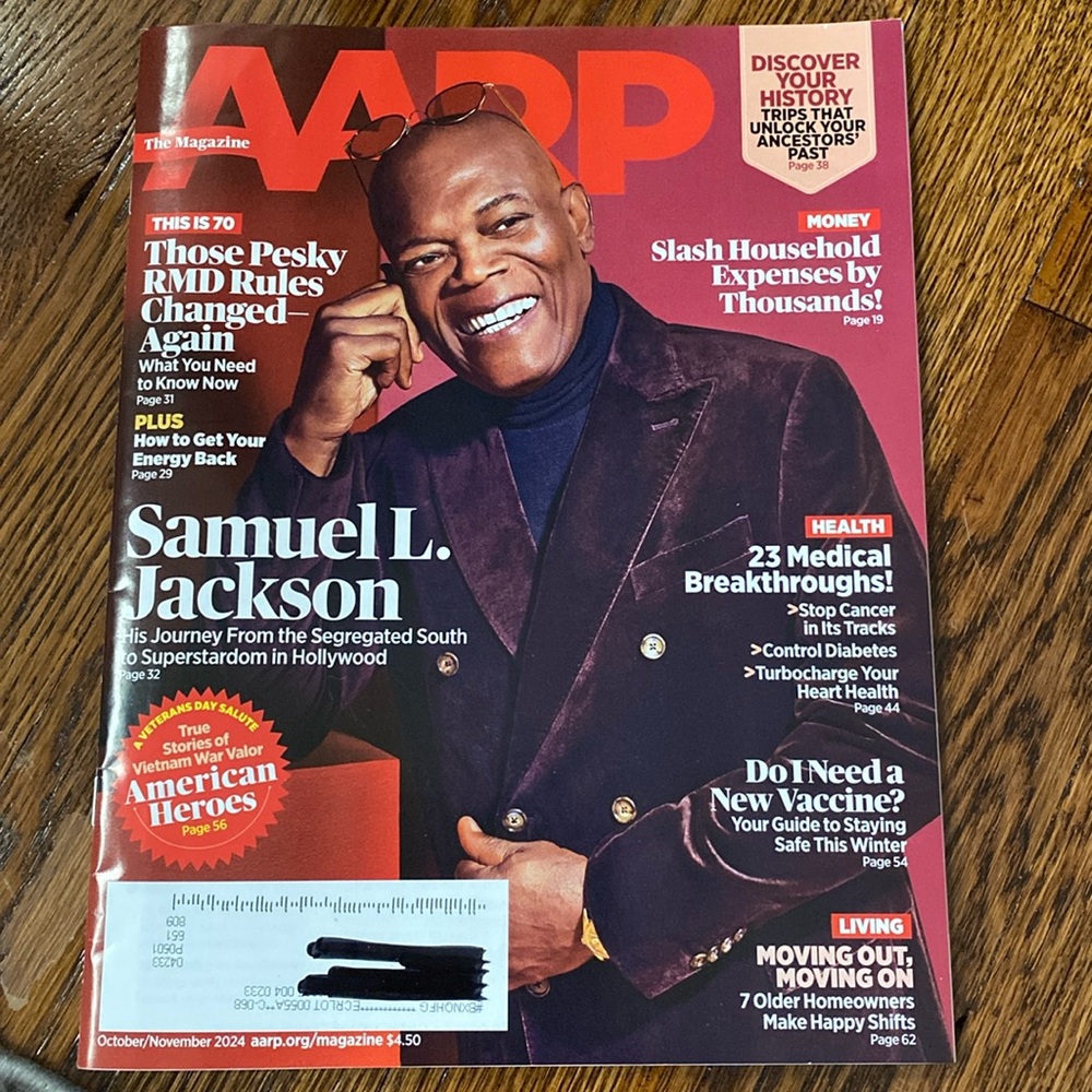 AARP Magazine - Oct/Nov 2024 - Samuel L. Jackson - NEVER READ!  health magazines